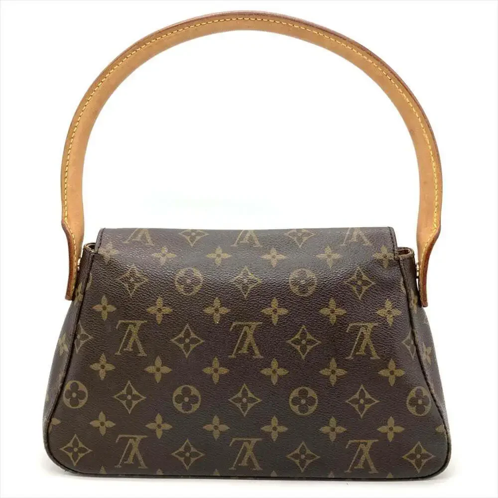 LOUIS VUITTON Authentic Brown Monogram Canvas Mini Looping Shoulder Bag